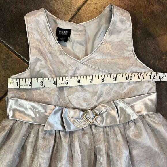 Holidays Edition Silver Sparkle Girls Dress Size Small - Picture 2 of 10